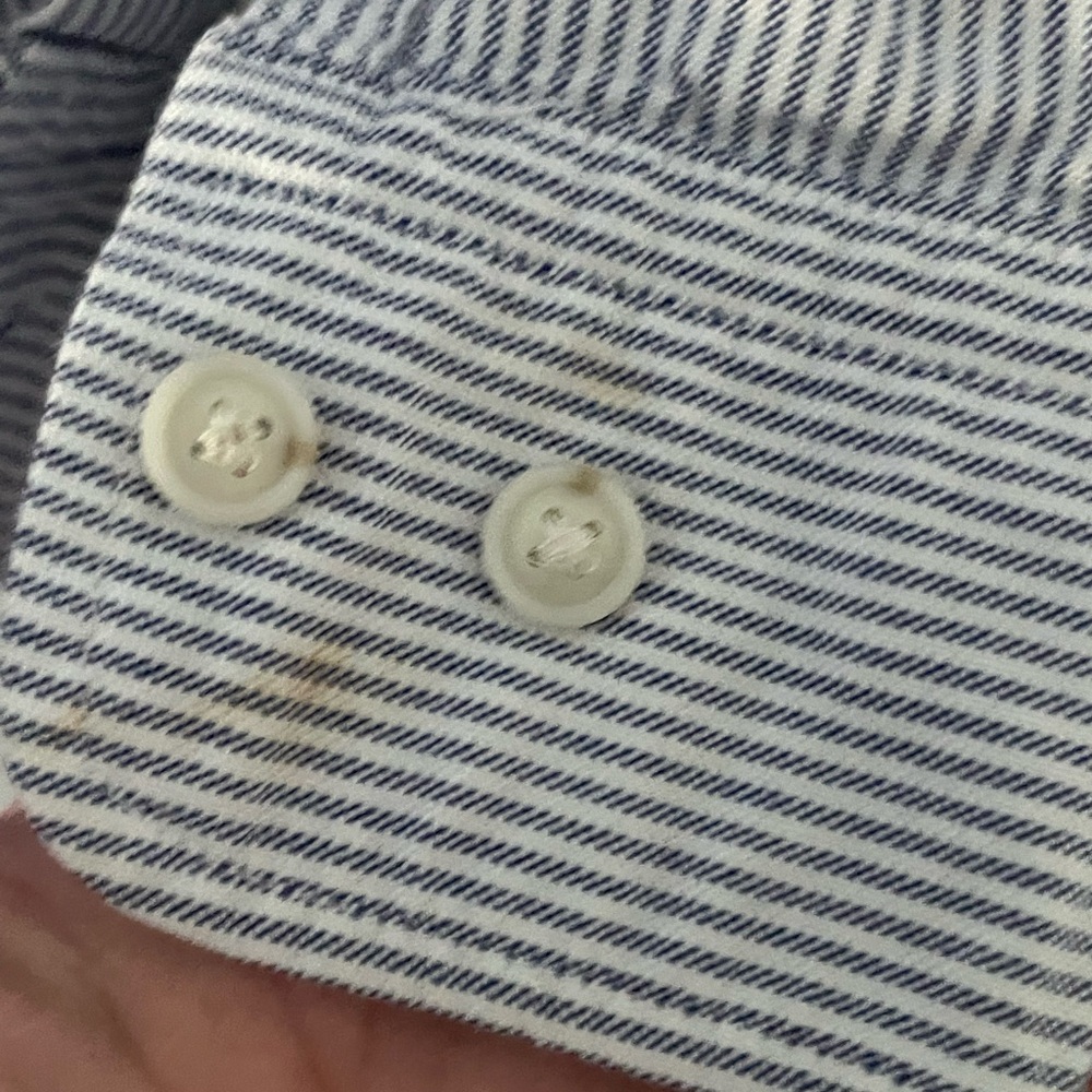 Banana Republic Men's Light Blue Pinstripe Shirt - Picture 5 of 6